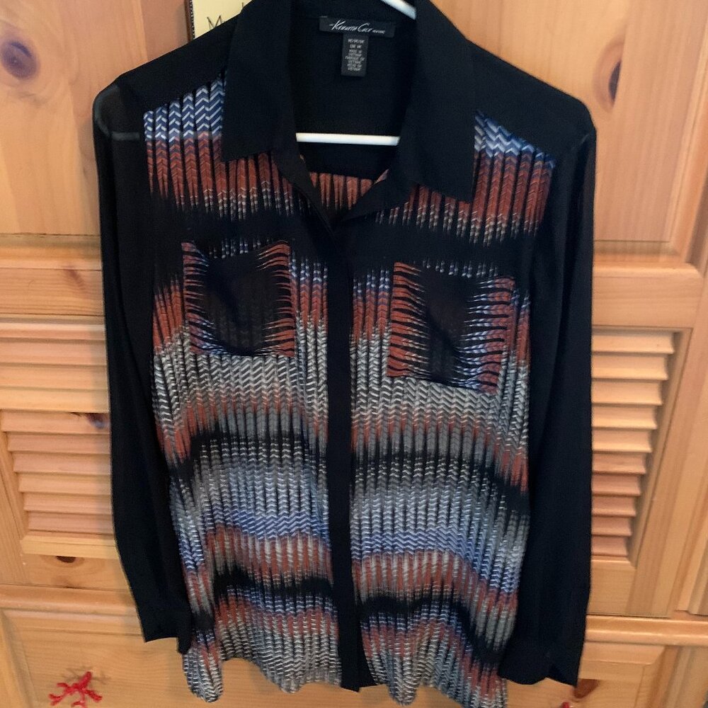 KENNETH COLE BLOUSE BLACK SIZE MEDIUM NWOT